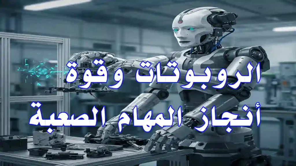 روبوت بشري يعمل داخل مصنع بشكل آلي