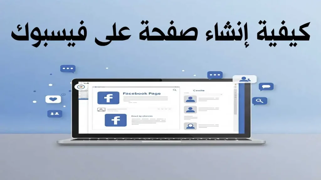 شاشة إعداد صفحة جديدة على فـيـسـبـوك مع توجيهات واضحة