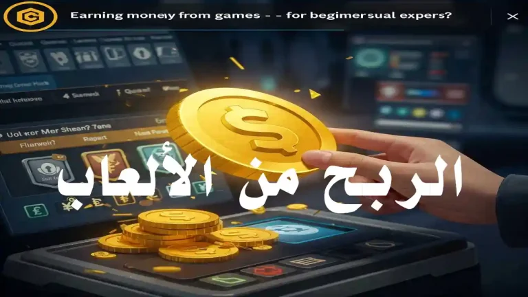 لاعب يستخدم وحدة تحكم ألعاب مع ظهور دولارات تطير من الشاشة