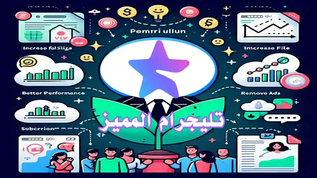 شاشة إعدادات Telegram Premium والمميزات المتقدمة