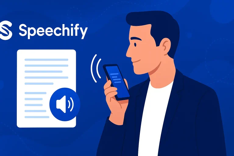 واجهة تطبيق Speechify لتحويل النصوص إلى كلام باستخدام الذكاء الاصطناعي