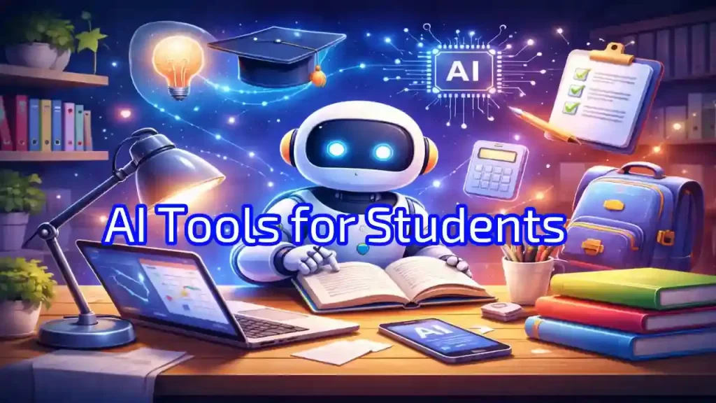 AI tools for students helping with studying, note taking, and learning productivity