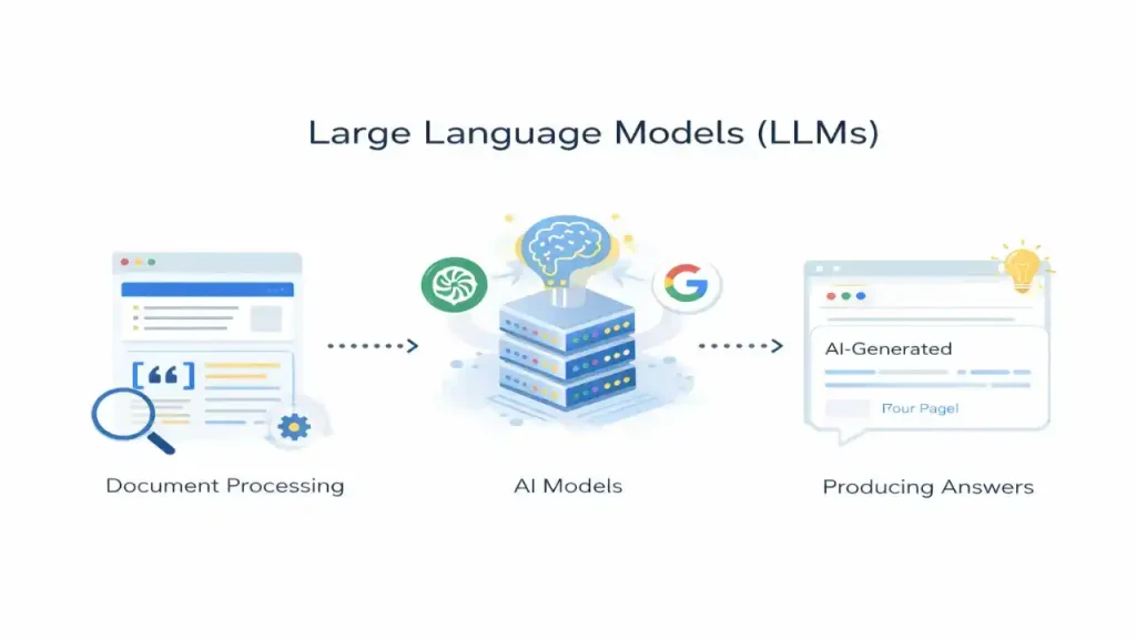 Illustration explaining llms.txt file and how it provides guidance to AI systems