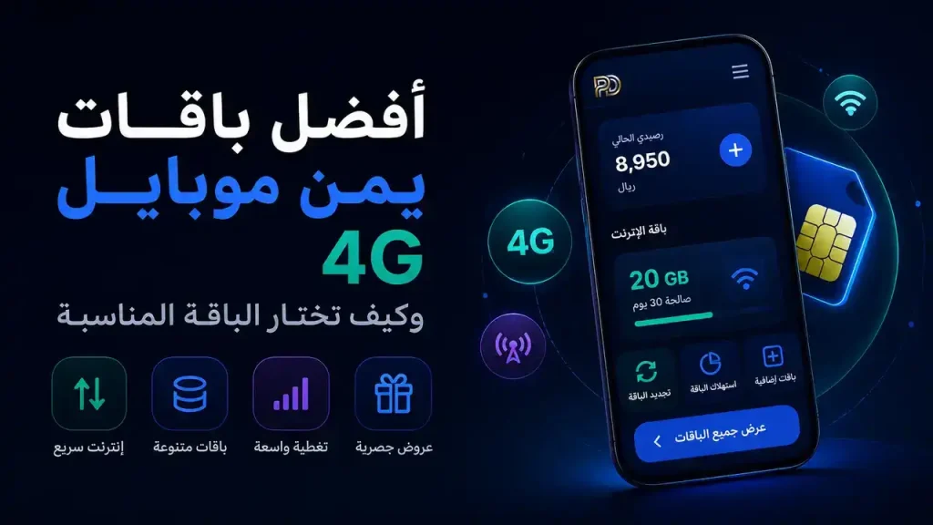 أفضل باقات يمن موبايل 4G وكيف تختار الباقة المناسبة